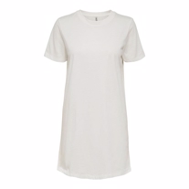 ONLY Ensfarvet Kjole June White