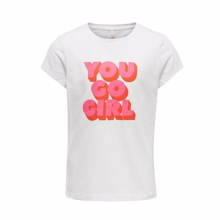 ONLY KIDS You Go Girl Tee Anetta White