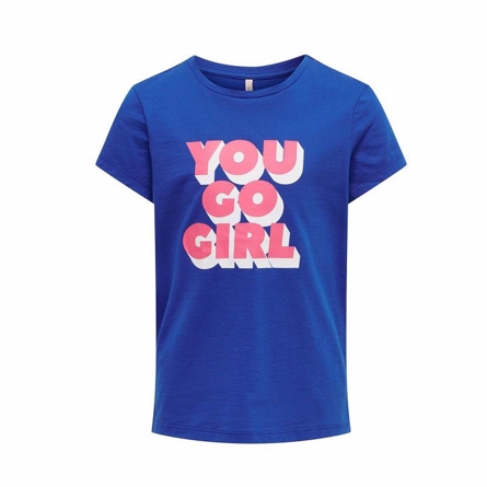 ONLY KIDS You Go Girl Tee Anetta Blue