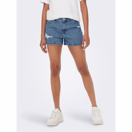 ONLY Mom Fit Denim Shorts Jagger Blue