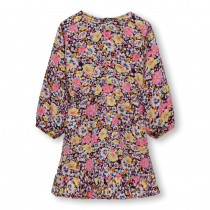 ONLY KIDS Fake Wrap Dress Lino Black Flower 