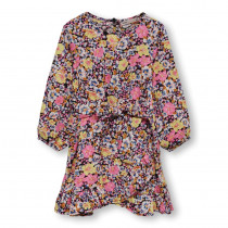 ONLY KIDS Fake Wrap Dress Lino Black Flower 