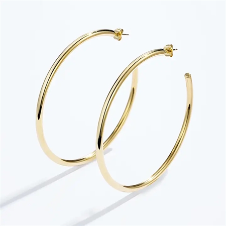 ELINE L\'ATELIER Vandfaste Store Hoops Øreringe Forgyldt