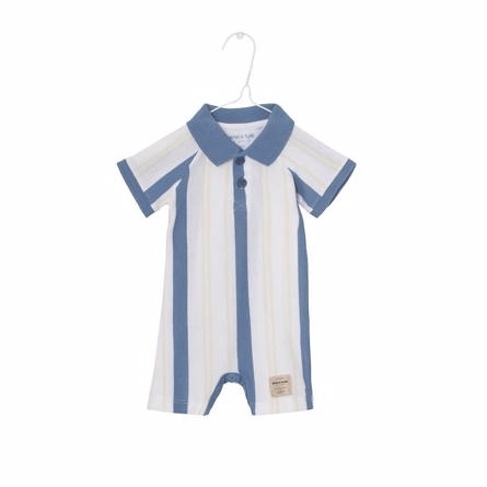 MINIATURE Polo Romper Blue Horizon