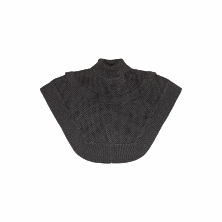 HUST & CLAIRE Grå Poncho Med Rullekrave