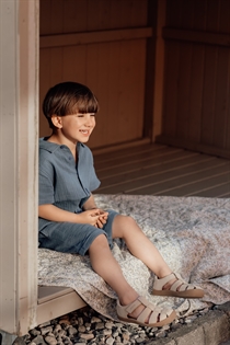 BIRKHOLM Muslin Shorts Indigo Blå