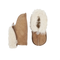 MELTON Lammeskinds Futter Camel Brun