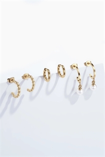 ELINE L'ATELIER 3-Pak Øreringe Perler