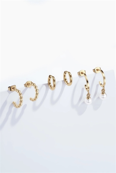 ELINE L\'ATELIER 3-Pak Øreringe Perler