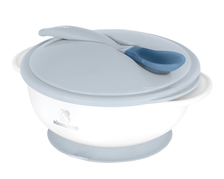 KIKKABOO Skål Med Sugekop Og Varme Sensor Blå