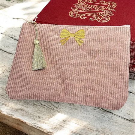 ELINE L'ATELIER Fløjls Make Up Taske Sløjfe