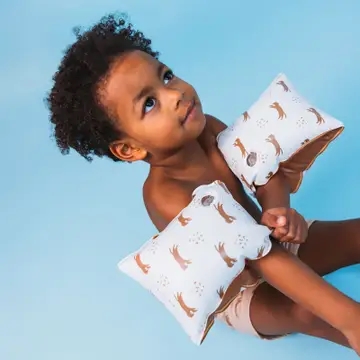 SWIM ESSENTIALS Badevinger Beige Leopard 0-2 År