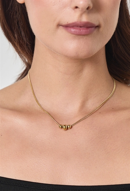 ELINE L\'ATELIER Dobbelt Halskæde Kugler 