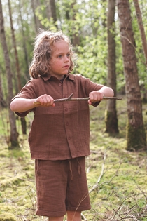 BIRKHOLM Muslin Shorts Bison Brun