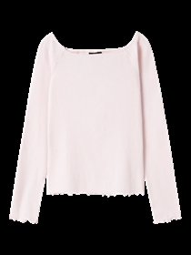 LMTD Boatneck Bluse Rille Pink Marshmallow
