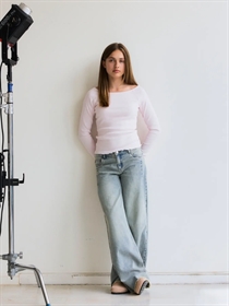 LMTD Boatneck Bluse Rille Pink Marshmallow