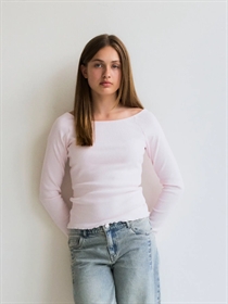 LMTD Boatneck Bluse Rille Pink Marshmallow
