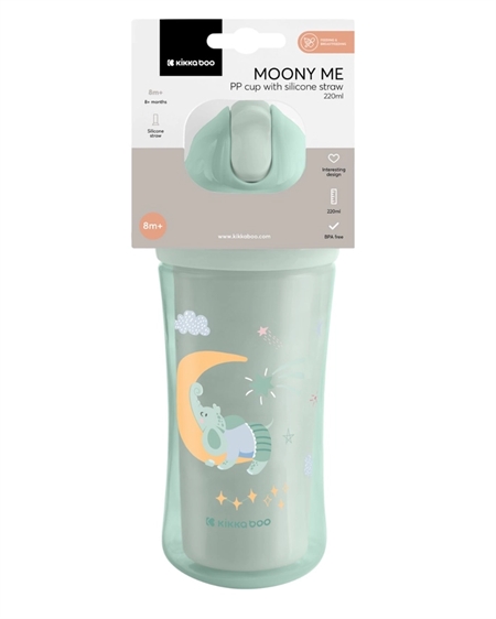 KIKKABOO Flaske Med Sugerør Moony Me Mint
