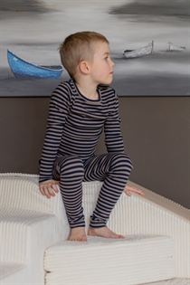 BIRKHOLM Stribede Rib Leggings Kashmir Brun & Navy Blå