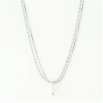ELINE L'ATELIER Dobbelt Perle Halskæde Sølv