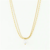 ELINE L\'ATELIER Dobbelt Perle Halskæde Guld