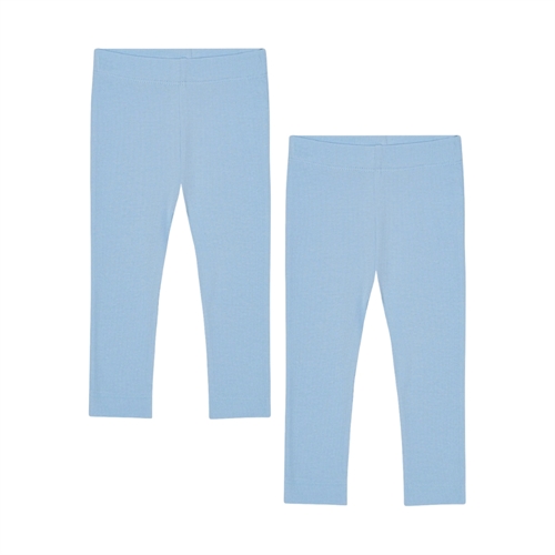 BIRKHOLM 2-Pak Rib Leggings Baby Blå