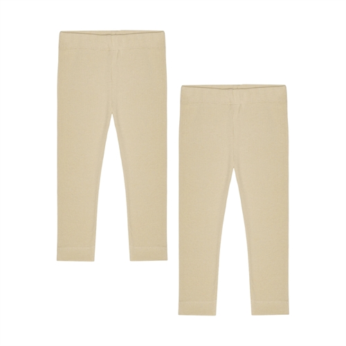 BIRKHOLM 2-Pak Rib Leggings Vanilje Beige
