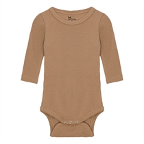BIRKHOLM Langærmet Rib Body Cafe Latte Brun