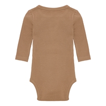 BIRKHOLM Langærmet Rib Body Cafe Latte Brun
