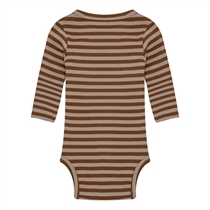 BIRKHOLM Stribet Rib Body Kashmir Brun & Varm Brun