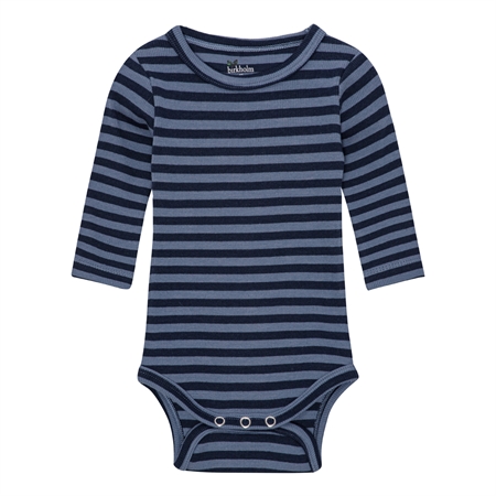 Billede af BIRKHOLM Stribet Rib Body Indigo Blå & Navy Blå