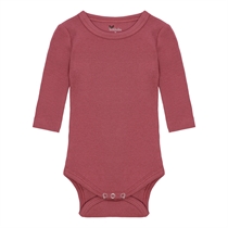 BIRKHOLM Langærmet Rib Body Rabarber Rosa