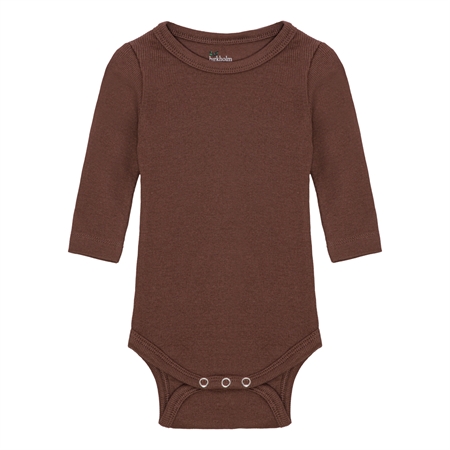 Birkholm Langærmet Rib Body - Kastanje Brun