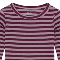 BIRKHOLM Stribet Rib Body Due Lilla & Blomme Lilla