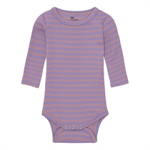 BIRKHOLM Stribet Rib Body Pastel Lilla & Skygge Rosa
