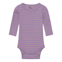 BIRKHOLM Stribet Rib Body Pastel Lilla & Skygge Rosa