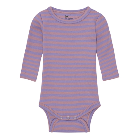 BIRKHOLM Stribet Rib Body Pastel Lilla & Skygge Rosa