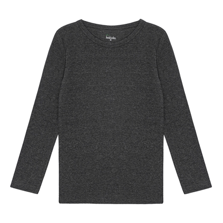 BIRKHOLM Rib Bluse Antracit Grå