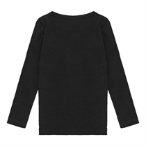 BIRKHOLM Rib Bluse Midnat Sort