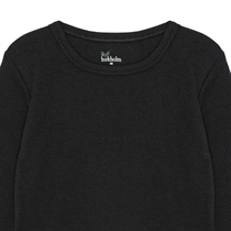 BIRKHOLM Rib Bluse Midnat Sort