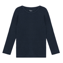 BIRKHOLM Rib Bluse Navy Blå