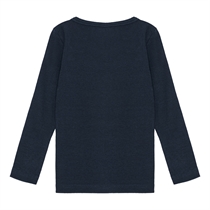 BIRKHOLM Rib Bluse Navy Blå