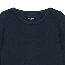 BIRKHOLM Rib Bluse Navy Blå