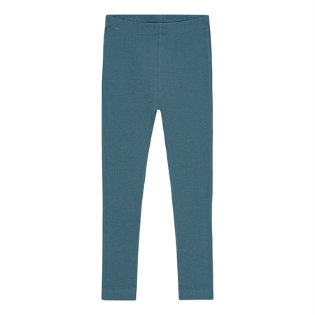 Birkholm Rib Leggings Petroleum Blå