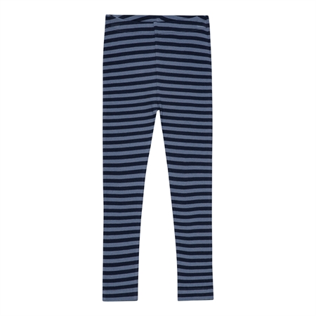Birkholm Stribede Rib Leggings - Indigo Blå & Navy Blå