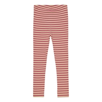 BIRKHOLM Stribede Rib Leggings Hindbær Rosa & Solskins Gul