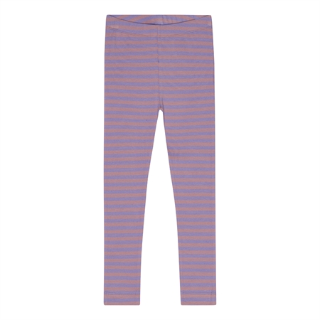 BIRKHOLM Stribede Rib Leggings Pastel Lilla & Skygge Rosa