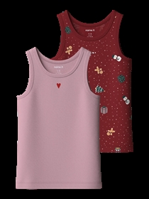 NAME IT 2-Pak Tank Top Vismas Gaveæske Red Dahlia