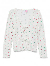 Vero Moda Girl Sløjfe Cardigan Marie Snow White Strawberry