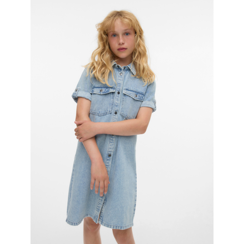 VERO MODA GIRL Denim Kjole Jennie Light Blue Denim